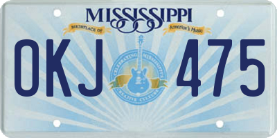 MS license plate OKJ475