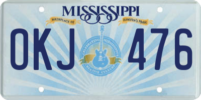 MS license plate OKJ476