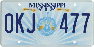 MS license plate OKJ477