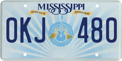 MS license plate OKJ480