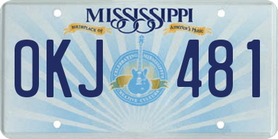 MS license plate OKJ481