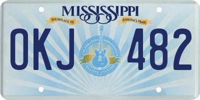 MS license plate OKJ482