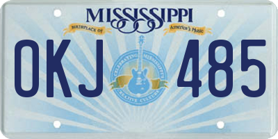 MS license plate OKJ485