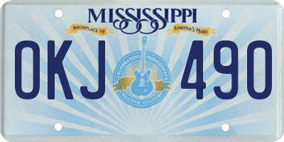 MS license plate OKJ490