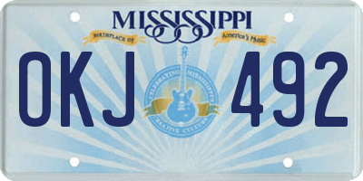MS license plate OKJ492