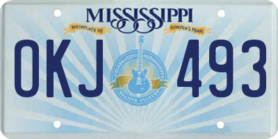 MS license plate OKJ493