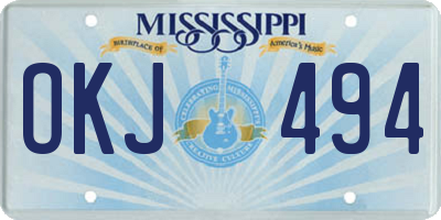 MS license plate OKJ494