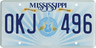 MS license plate OKJ496