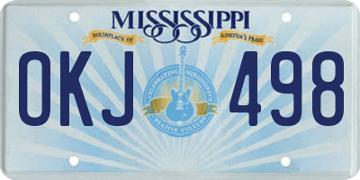 MS license plate OKJ498