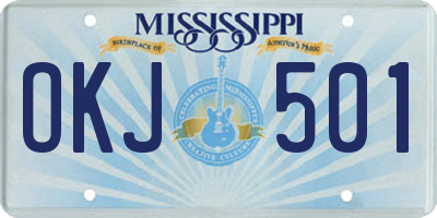 MS license plate OKJ501
