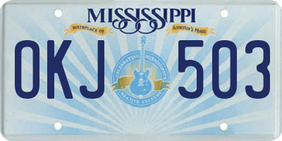 MS license plate OKJ503