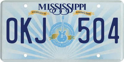 MS license plate OKJ504