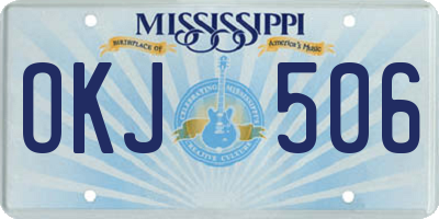 MS license plate OKJ506