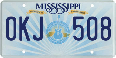 MS license plate OKJ508