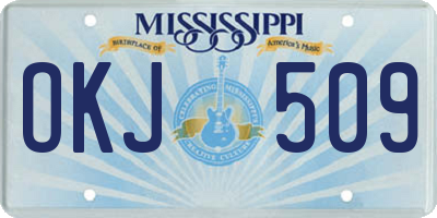 MS license plate OKJ509