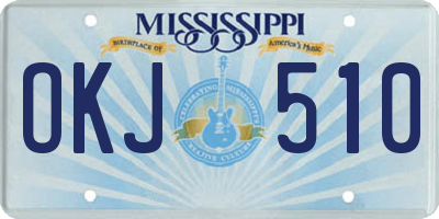 MS license plate OKJ510