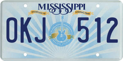 MS license plate OKJ512
