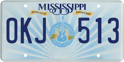 MS license plate OKJ513