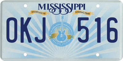 MS license plate OKJ516