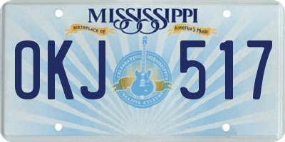 MS license plate OKJ517