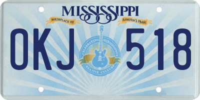 MS license plate OKJ518