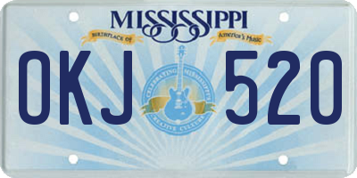 MS license plate OKJ520