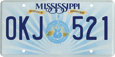 MS license plate OKJ521