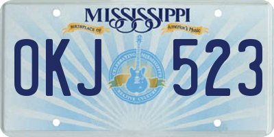 MS license plate OKJ523