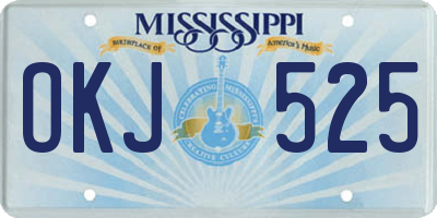 MS license plate OKJ525