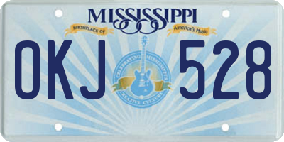MS license plate OKJ528