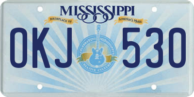 MS license plate OKJ530