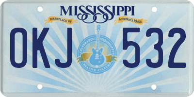 MS license plate OKJ532