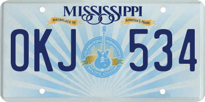 MS license plate OKJ534