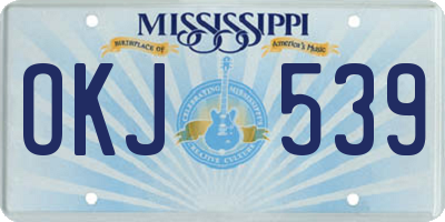 MS license plate OKJ539
