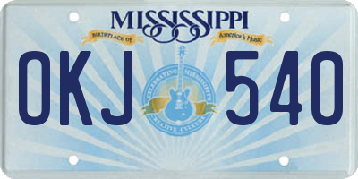 MS license plate OKJ540