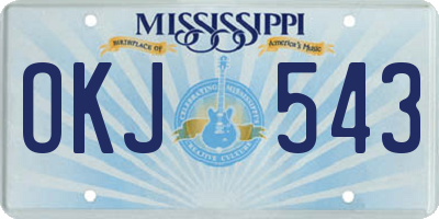 MS license plate OKJ543