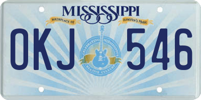 MS license plate OKJ546
