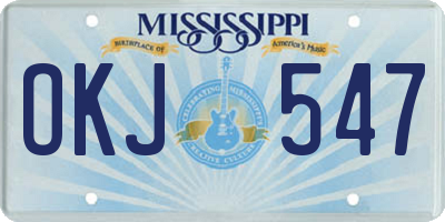 MS license plate OKJ547
