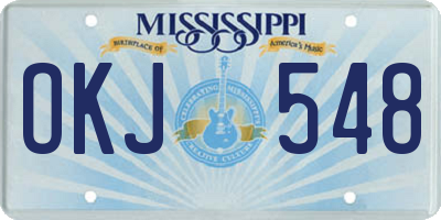 MS license plate OKJ548