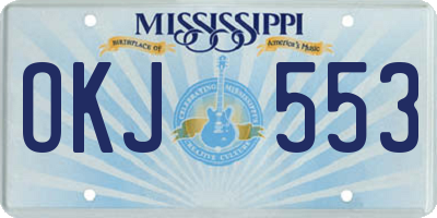 MS license plate OKJ553