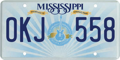 MS license plate OKJ558