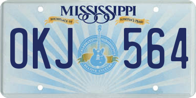MS license plate OKJ564