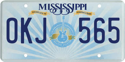 MS license plate OKJ565
