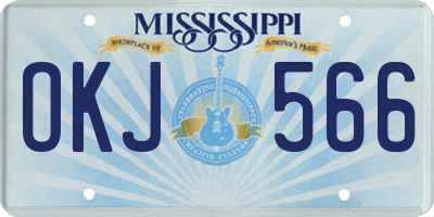 MS license plate OKJ566