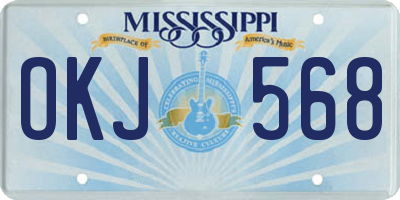 MS license plate OKJ568