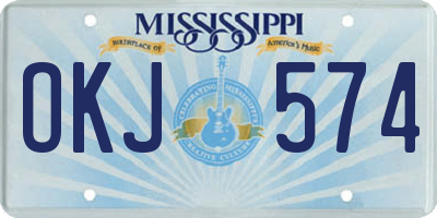 MS license plate OKJ574