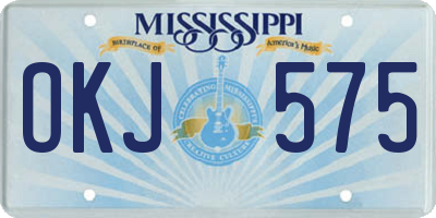 MS license plate OKJ575