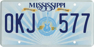MS license plate OKJ577