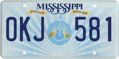 MS license plate OKJ581