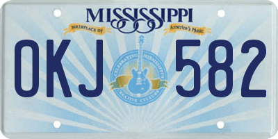 MS license plate OKJ582